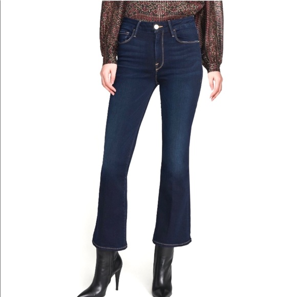 Frame Denim High Rise Le Crop Mini Boot 
